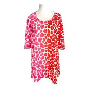 Southern Stitch Red & Pink Leopard Print Tunic – XL (Extra Large)